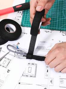 1~4卷 15米 9/15/19/25/32毫米 汽车用布基胶带 电气绝缘布基胶带 耐热隔热汽车胶带 防水隔音电线胶带 - B-黑色 - 查看 3