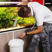 三合一手动水族箱换水器和底砂清洁器 - 鱼缸沙砾真空清洁工具，配备 3 个喷嘴和软管套件，高效水族箱维护，水族箱维护工具 | 高效清洁工具 | 水族箱清洁工具 - 直頭 - 查看 6