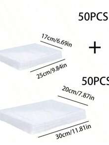 50pcs Transparent Vacuum Bags, Matte Finish Sealed Bags, Plastic Packaging Bags, Vacuum Compression Fresh Keeping Bags - Multicolor - View 11