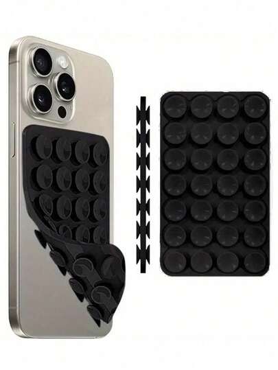 1pc Silicone Phone Sticky Grip Handle, Suction Phone Case Stand, Hands-Free Sticky Phone Handle For Selfie And Video, Mobile Finger Grip Stand