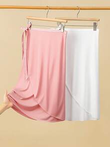 70cm Women's Ballet Tutu Skirt, Adult One-Piece Tutu Skirt With Lace Tie, Wrap Around Skirt For Yoga, Latin Dance Training. Dance Teacher Uniform. Women's One-Piece Dance Skirt With Belt, Wrap Around And Slim Fit For Fitness Yoga. Women's Wrap Around Skirt Fitness Yoga Series, Running Wrap Around Skirt. - Multicolor - View 5