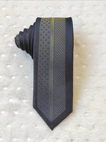 Men's Slim 3D Tie With Glitter, Slim (6cm), Casual Fabric. - xanh quân đội - Xem 1