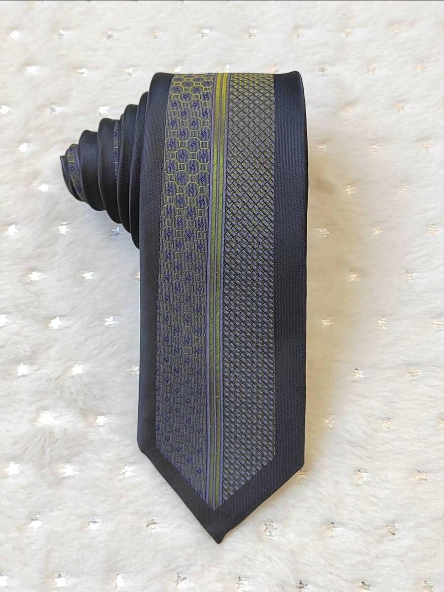 Men's Slim 3D Tie With Glitter, Slim (6cm), Casual Fabric. - xanh quân đội - Xem 1
