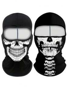 1 Stück oder mehr Unisex Radfahrer Gesichtsmaske, Sturmhaube, Skimaske, Motorrad Nackenwärmer, Totenkopf Design, geeignet für tägliches Skifahren, Radfahren, Outdoor-Reisen, Partys usw. - Verschiedenfarbig - Übersicht 19