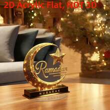 2D Acrylic Crystal Crescent Moon Decor, Themed On Ramadan New Moon, Revolving Around Islamic Faith, Suitable For Ramadan, Easter, Window Display, Ideal Gift - Multicolor - View 5