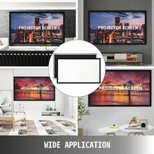 110Inch Diagonal Projector Screen 16:9 4K HD Projector Screen Movie Screen Fixed Frame 3D Projector Screen For Home Threater Outdoor Use(110inch) - 110 Inches (16:9) - View 7