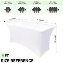 1 pieza Mantel rectangular de poliéster, material de tela elástica, ajuste apretado y resistente a las arrugas, lavable a mano y a máquina, adecuado para boda, cumpleaños, feria comercial y decoración de eventos, mantel de banquete de unicolor - Multicolor - Ver 19