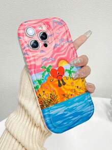 Corazón triste en la isla. Esta elegante funda para teléfono es compatible con Samsung, Apple, VIVO, OPPO, , Transsion, ,  y Honor. Fabricada en silicona TPU, ofrece protección contra golpes y caídas, además de una sensación superior. Es un regalo ideal para familiares, amigos y seres queridos, y una opción perfecta para San Valentín. - transparente - Ver 3