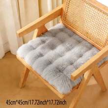 1 件装柔软防滑坐垫，纯色毛绒蓬松方形人造毛皮椅垫，超柔软地毯垫，易于清洁和存放，多用途，适用于客厅、卧室、宿舍、办公椅、家用沙发、家居装饰地毯、卧室装饰地毯 - 灰色 - 查看 15