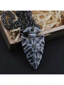 Vintage Viking Spear Rune Pendant Necklace, Unisex Nordic Jewelry Accessory, Amulet, Daily & Party Wear, Seasonal Gift - Multicolor - View 14