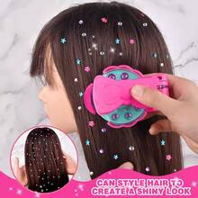 1pc Children's Jewelry Embossing Machine - 120/220 Plastic Diamond DIY Set, Girls Pretend Play Toy, Children's Hair Accessory Toy, Diamond Jewelry Hair Accessory Mold, Backpack Decor, Postcard Pressing Decor, Charm Shaping Tool, Birthday Party Gift Toy For Girls - Multicolor - View 4
