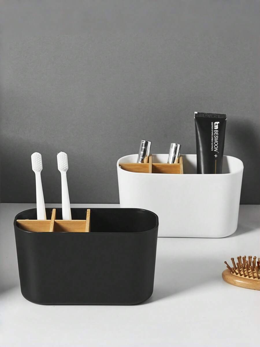 The 2026 New Bathroom Toothbrush Holder Storage Bucket, Bathroom Toothbrush Holder, Toothpaste Toothbrush Holder, Toiletries Storage Rack, And A 5-Grid Desktop Storage Are Suitable For Desktop Storage In Bedrooms And Living Rooms, As Well As Storage Boxes For Various Small Items. Removable Partition Board Storage Box - Multicolor - View 1
