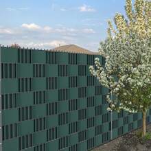 10 Rigid PVC Privacy Screen Strips, Windproof, Double Wire Fence For Garden Or Balcony. - Green - View 6