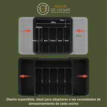 zxxAMOR DE OGAR Organizador de nsilios de Cocina Bandea Organizadora de Cubios y Accesos Expande y Austab de 6 a 8 Compartimentos Para Cucillos Palas de Cocina Cucnes Verdeorganizador de cocina - VerdeBlanco - Ver 6