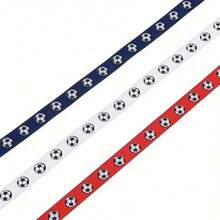 Soccer Match Theme Ribbon - Navy Blue And Red Background, White Soccer Ball Pattern, Durable Gift Wrapping, Suitable For Sports Parties, Birthday Parties, Holidays, Soccer Ribbon, Sports Fan Supplies, Soccer Fan Fabric - Multicolor - View 6
