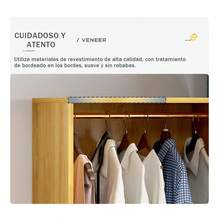 Closet Armable Para Ropa Modernos Con 2 Cajones Ropero Para Dormitorio - Blanco - Ver 4