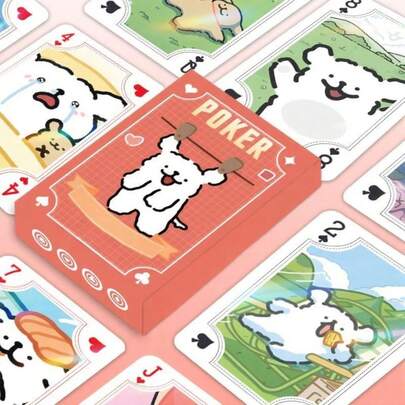 Cute Puppy Cartoon Playing Cards - Adorable Dog Design Playing Cards For Family Game Night, Teenage Games, Cute Puppy Illustration Gift Cards, Interesting Dog Themed Card Deck Suitable For Teens And Families, Random Delivery, For Teenagers And Adults Only