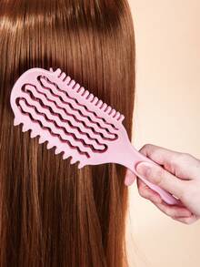 1pc Large Curling Hair Brush - Suitable For Curly Hair, Unisex, Flexible And Easy To Comb - For Dry And Wet Hair, Perfect For Curly Hairstyles, Separates Curls, Adds Volume - Anti-Static, Heat-Resistant Styling Tool - Multicolor - View 9