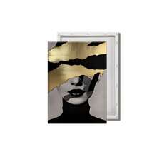1/2Pcs Black & Gold Woman Portrait Canvas Wall Art – Luxurious Abstract Prints, High-Definition Waterproof Decor For Living Room, Bedroom & Home Office, Optional Frame - Multicolor - View 29