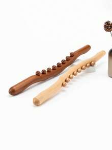 1pc Beechwood Massage Stick, Full Body Massage Rod, Scraping Stick For Meridian Massage, Abdominal Massage, Relaxation Tool - Multicolor - View 11