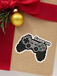 1pc GAME ON Stickers – Fun Decals For Game Consoles, Laptops, Water Bottles, And Notebooks To Personalize Your Everyday Essentials! - Black - View 11
