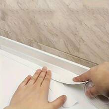 1pc/2pcs 1.5Inch White Floor Seal Sticker/Sealing Strip/ Waterproof Seal Tape Mold-Proof Tape Beautiful Seam Sealing Tape Waterproof Kitchen Joint Sealing Tape Bathroom Toilet Crack Seal Strip Wall Corner Line Sticker Waterproof Self-Adhesive Sealing Tape For Kitchen And Bathroom, Easy To Use - trắng - Xem 5