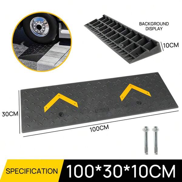 PORIYA Heavy Duty Rubber Curb Ramp 100x30x10cm Heavy Duty Kerb Driveway Threshold Ramp
