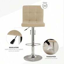 Barhocker - BEIGE STOFF - Übersicht 5