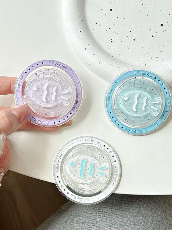 1条闪亮粉色小鱼手机推拉磁吸支架，清新简约可扩展便携式桌面观看支撑架