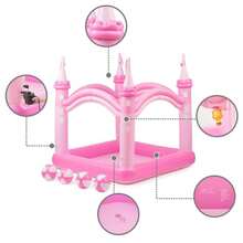 Teamson Giant Inflatable Pink Castle Wading Pool And Sprinkler For Beach Balls Included - As Pic - View 4