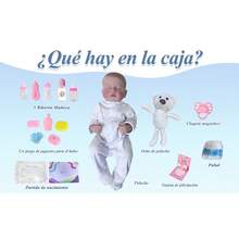OMANIFER Muñecas Reborn de Bebé niño de 55 cm,Cuerpo Blando y Articulaciones Móviles,Set de Juguete y Vaja de Regalo Apto para Niños a Partir de 3 años,Incluye Accesorios de Juguete y Ropa de Bebés - Multicolor - Ver 8