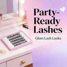 570pcs Eyelash Extension Kit, Russian Eyelash Extension Set, Pointed Individual Lashes, 3D Fluffy Lashes, D Curl Lash Clusters, 10-18mm Lash Extension, 6 Styles Lash Clusters, Pointed Individual Lashes, Various Natural Makeup Effects, Pointed/40D/60D/80D/100D Reusable Individual Segment False Lashes, Lightweight & Soft, Lash Extension Lash Clusters, Lash Clusters, Individual Lashes, Eyelashes, False Eyelashes - 黑色 - 查看 9