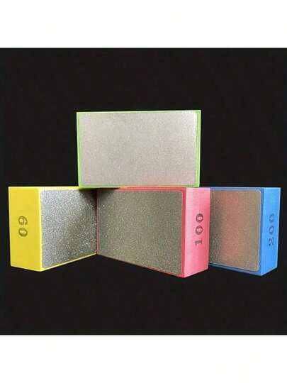 ダイヤモンド研磨パッド 4枚セット 93mm x 58mm セラミックタイル ガラス研磨ブロック ストーン大理石セラミック研磨ディスク用