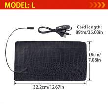 USB Pet Heating Pad Water Resistant Reptile Incubator Heating Pad Three Adjustable Temperatures Leather Winter Warm Waterproof - L - View 4