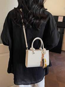 Retro Casual Niche Design Handbag, Women's New Fashion Popular Versatile Minimalist Commuter Shoulder Crossbody Bag - Beige - View 6