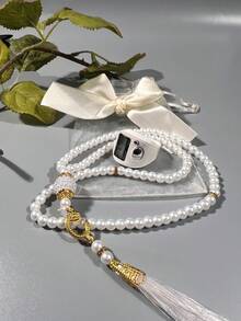 2pcs/Set Muslim Prayer Beads & Tasbih LED Ring Counter Set, Elegant Bow Gift Bag Packaging, Includes Handheld Ring Counter, Suitable For Prayer Counting, Activity Tracking, Holiday Gifting - Multicolor - View 12