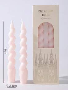 Bộ 2 nến thơm hình xoắn ốc dài 18CM (7.08in), làm thủ công từ sáp đậu nành tự nhiên, không khói và cháy lâu, kiểu dáng lãng mạn châu Âu, lý tưởng cho trang trí nhà cửa, bày biện bàn ăn, tạo không khí ấm cúng cho bữa tối dưới ánh nến, trang trí đám cưới, tiệc tùng, tiệc chiêu đãi, quà tặng trị liệu bằng hương thơm, quà tặng unisex. Cũng thích hợp cho dã ngoại ngoài trời và chiếu sáng khẩn cấp (có nhiều màu sắc). - A - Xem 8