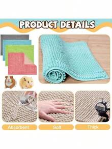 1片可水洗豚鼠垫，兔笼垫，豚鼠绒垫，可重复使用尿垫，适用于小型动物，如兔子 - 彩色 - 查看 4