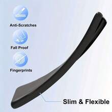 黑色保护壳，适用于 Realme 系列，防汗防指纹，触感柔软舒适，防滑防汗，耐磨防刮，防震保护。 - 黑色 - 查看 6