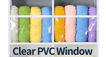 80lb Clear Door Hanging Yarn Storage Organizer, 10 Large Plastic Pockets & 10 Mesh Pockets Over The Door Crochet Organizer, 5 Tier Yarn Ball Storage For Knitting Needles, Gray Variant 1 - Xám - Xem 7