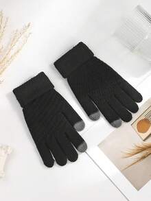 1双/2双装女士冬季触屏保暖加厚柔软舒适手套，在寒冷天气中提供温暖呵护，保持双手温暖。 - 彩色 - 查看 7