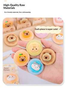 Capybara Donut Shaped Erasers, Cute Cartoon Design, Clean, Minimal Waste, Student Encouragement Small Gift Stationery, Classroom Reward Supplies - Multicolor - View 7