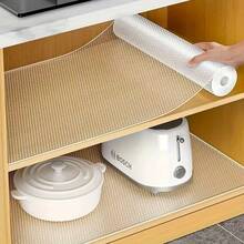 1 Roll, Cabinet Liner, Suitable For Cabinets, Drawers And Refrigerators, Easy To Clean, Waterproof, Oil-Proof, Moisture-Proof, Dust-Proof, Kitchen Countertop Pad, Furniture Cabinet Drawer Organizer, Home Decor, Party & Christmas Storage - trắng - Xem 5