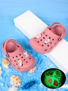 Kids Summer Breathable Luminous Sandals, Unisex - Coral Pink - View 4