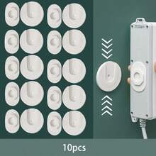 1/5/10pcs Wall Mounted Plug Hook Holder - Self-Adhesive Plug-In Socket Bracket, No Drilling Required, Removable & Reusable, Space-Saving Switch Panel Organizer, Suitable For Kitchen And Bathroom, White Plastic Outlet Cover Fits Most Power Sockets - White - View 12