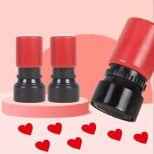 0.78inch Cute Heart Shaped Stamp, Student Reward DIY Stamp, School & Office Supplies, Comes With 1 Bottle Of Stamp Ink - Little Love+A Bottle Of Ink Pad - View 1