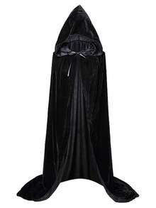 1pc Velvet Cloak, Adult Golden Velvet Witch/Wizard Cloak, Halloween Costume, Holiday Outfit, Christmas Costume - Multicolor - View 8