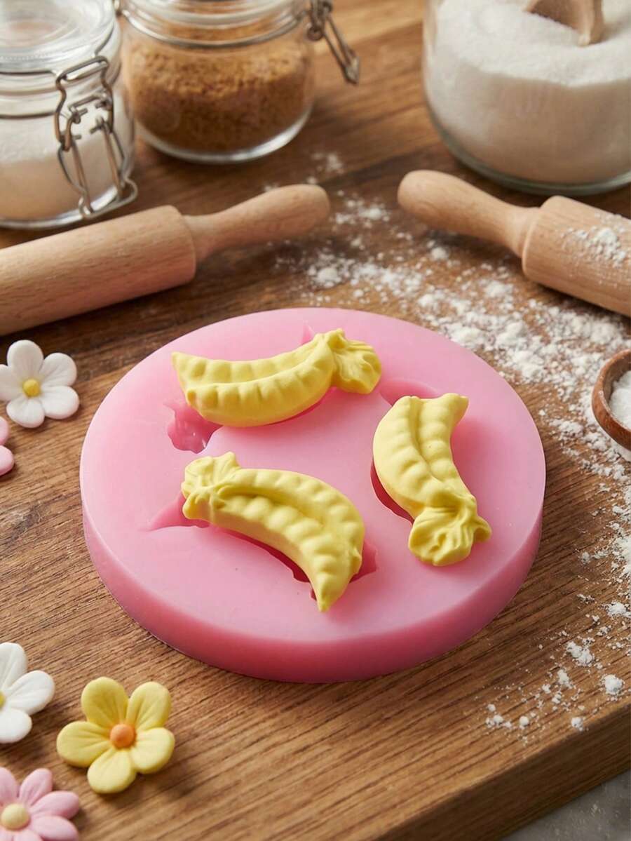 1 pieza/2 piezas Molde de silicona con forma de guisante para hornear mousses, pastelerías francesas, pudines de chocolate y magdalenas. Antiadherente y fácil de desmoldar, molde de silicona vegetal. - Rosa - Ver 1