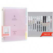 Cuaderno de alta calidad con espiral de plástico tamaño B5, bloc de notas con hojas sueltas A4 para papelería de estudiante - computadora portátil - Ver 34