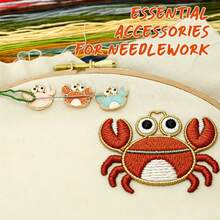 GIURKUU 3pcs Animal Pattern Magnetic Needle Minder, Cute & Fun Design, Suitable For Cross Stitch, Embroidery, Sewing Needle Craft Organizer - 3 Crabs - View 5